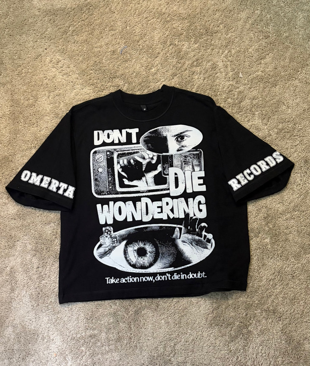 Omerta "Dont Die Wondering" heavyweight cropped T shirt