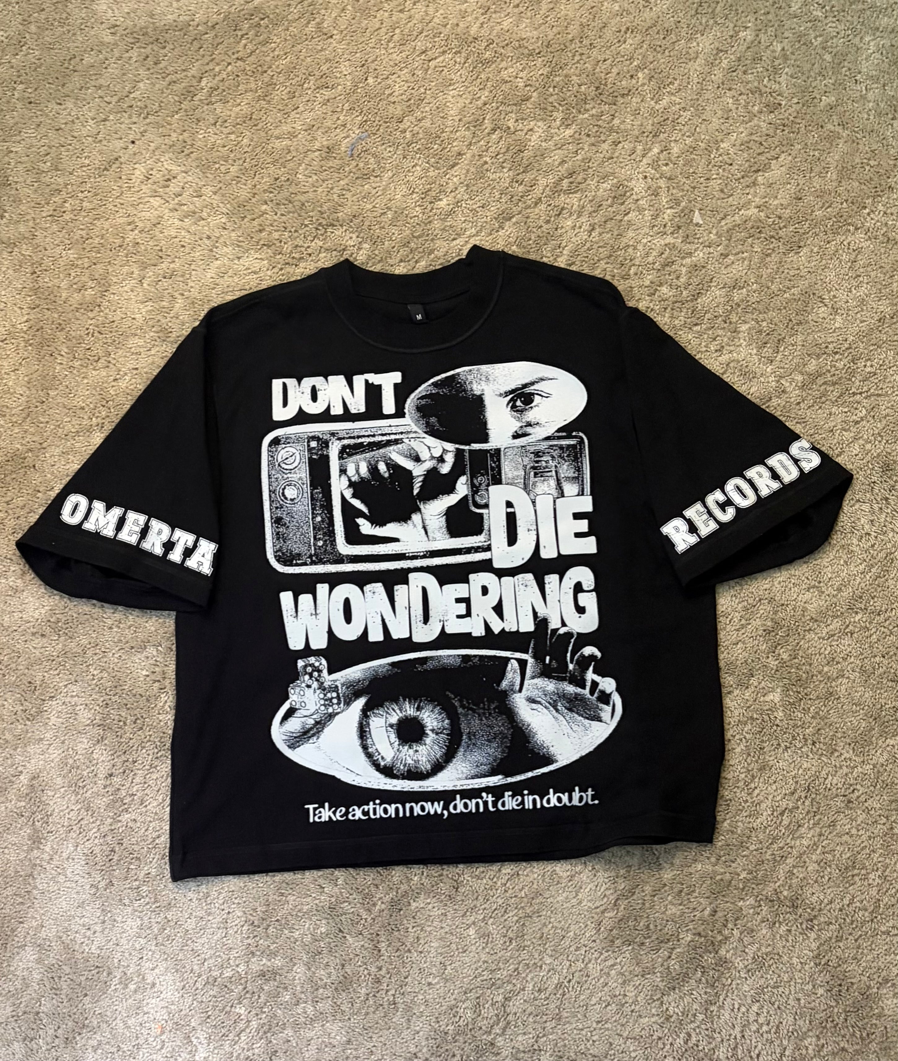 Omerta "Dont Die Wondering" heavyweight cropped T shirt