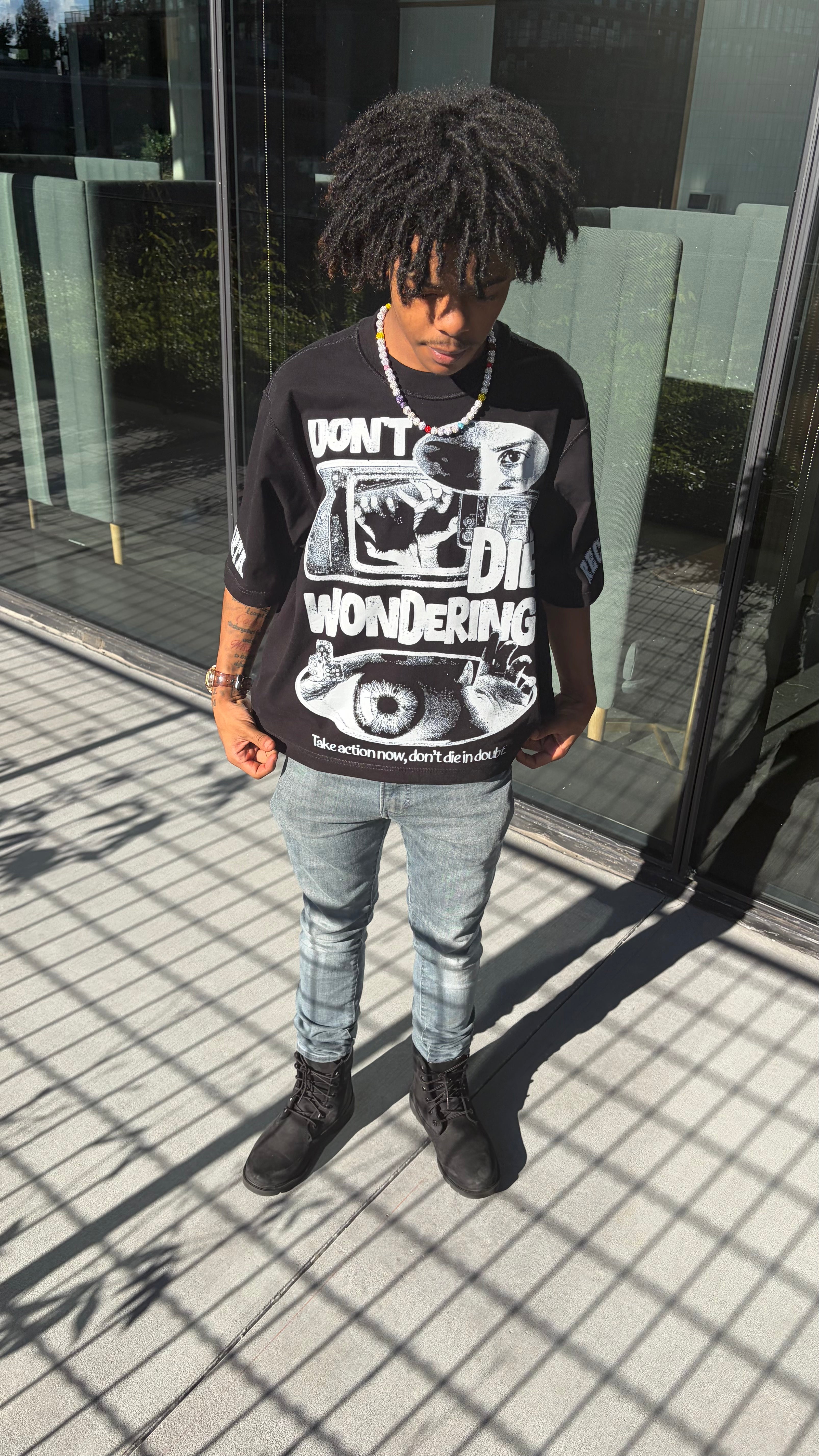 Omerta "Dont Die Wondering" heavyweight cropped T shirt